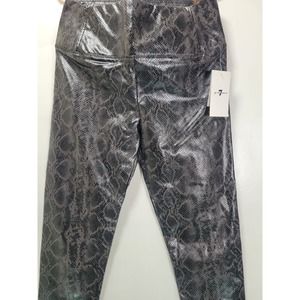 7 For All Mankind Women's Medium Faux Vegan Leather Leggings Snake Print